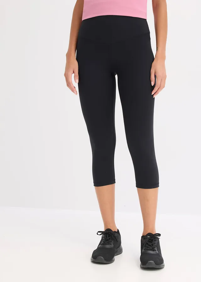 Legging de sport robuste, coupe corsaire, Couleur: noir