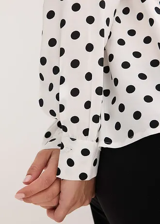 Blouse van soepele viscose • gestipt wolwit-zwart • bonprix online shop