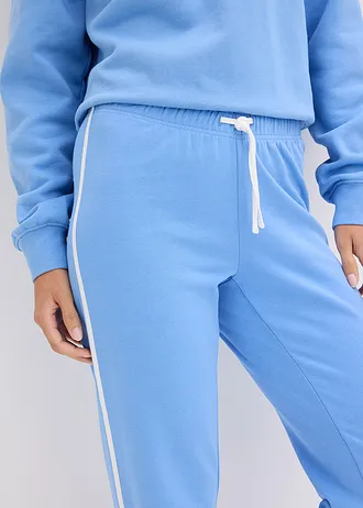 Joggingbroek van zwaar katoen (set van 2) • middenblauw/zwart • bonprix online shop