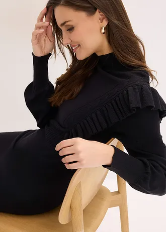 Robe en maille • noir • Boutique bonprix