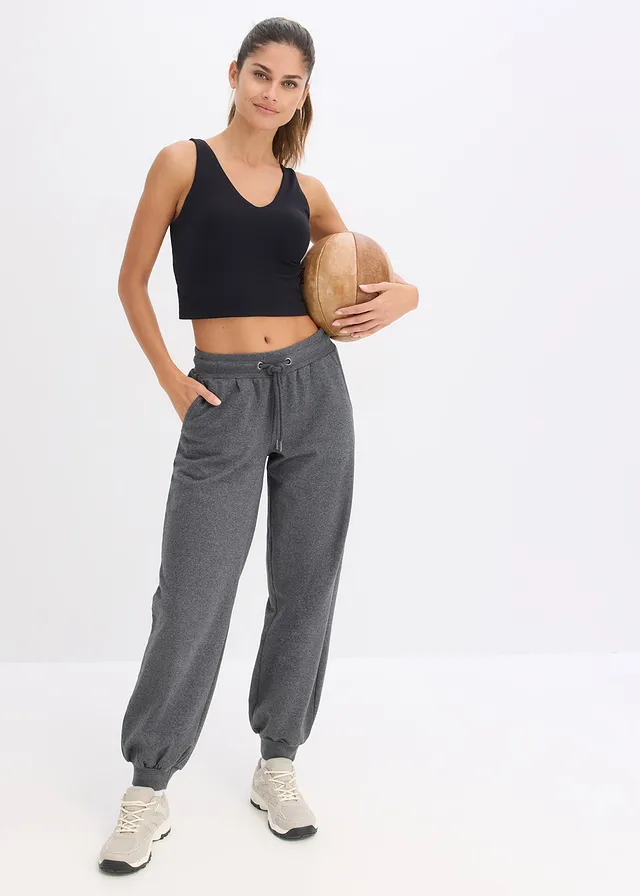 Pantalon de jogging, taille élastiquée • gris chiné • product-page.page-title-suffix