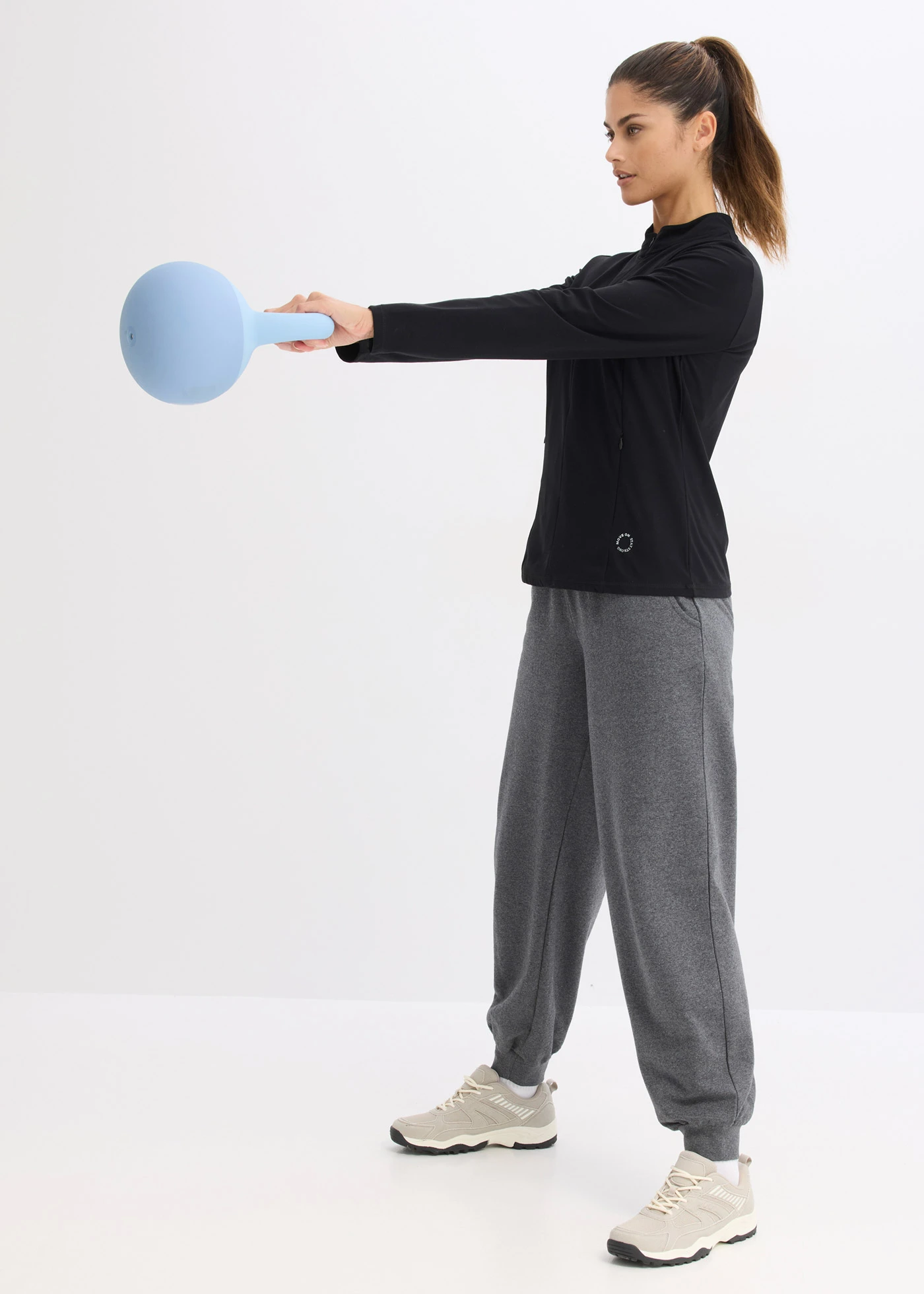 Thermo outdoor jas met halve ritssluiting, sneldrogend • zwart • bonprix online shop