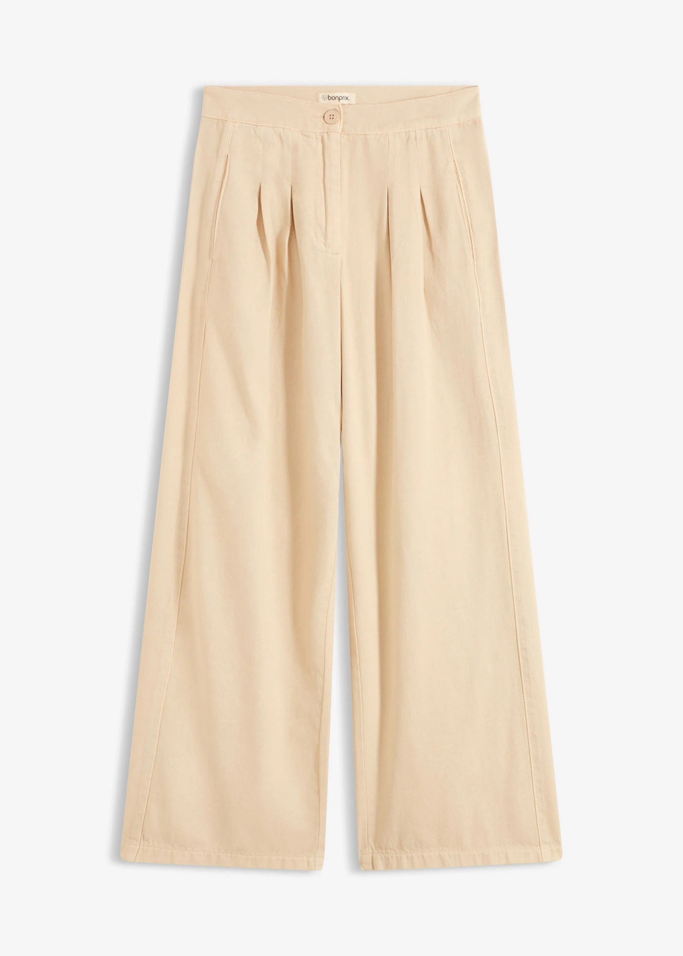 Pantaloni din twill din bumbac 100% • bej nisipiu mat • magazin bonprix