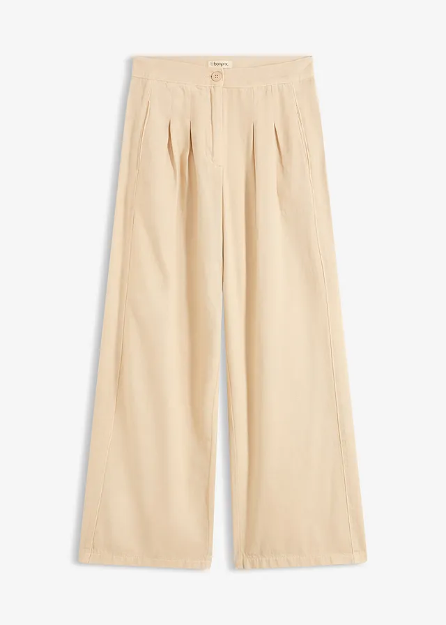 Pantalon à pinces 100% coton • sable clair • Boutique bonprix