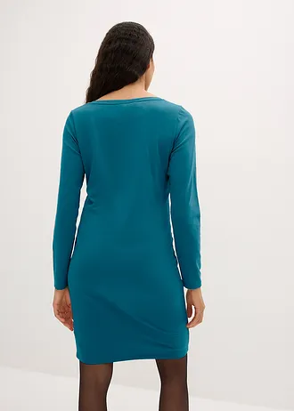 Lot de 2 robes en jersey viscose, Couleur: rouge rubis+pétrole