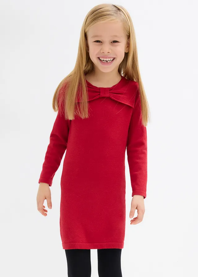 Robe pull douce en viscose majoritaire, Couleur: rouge piment