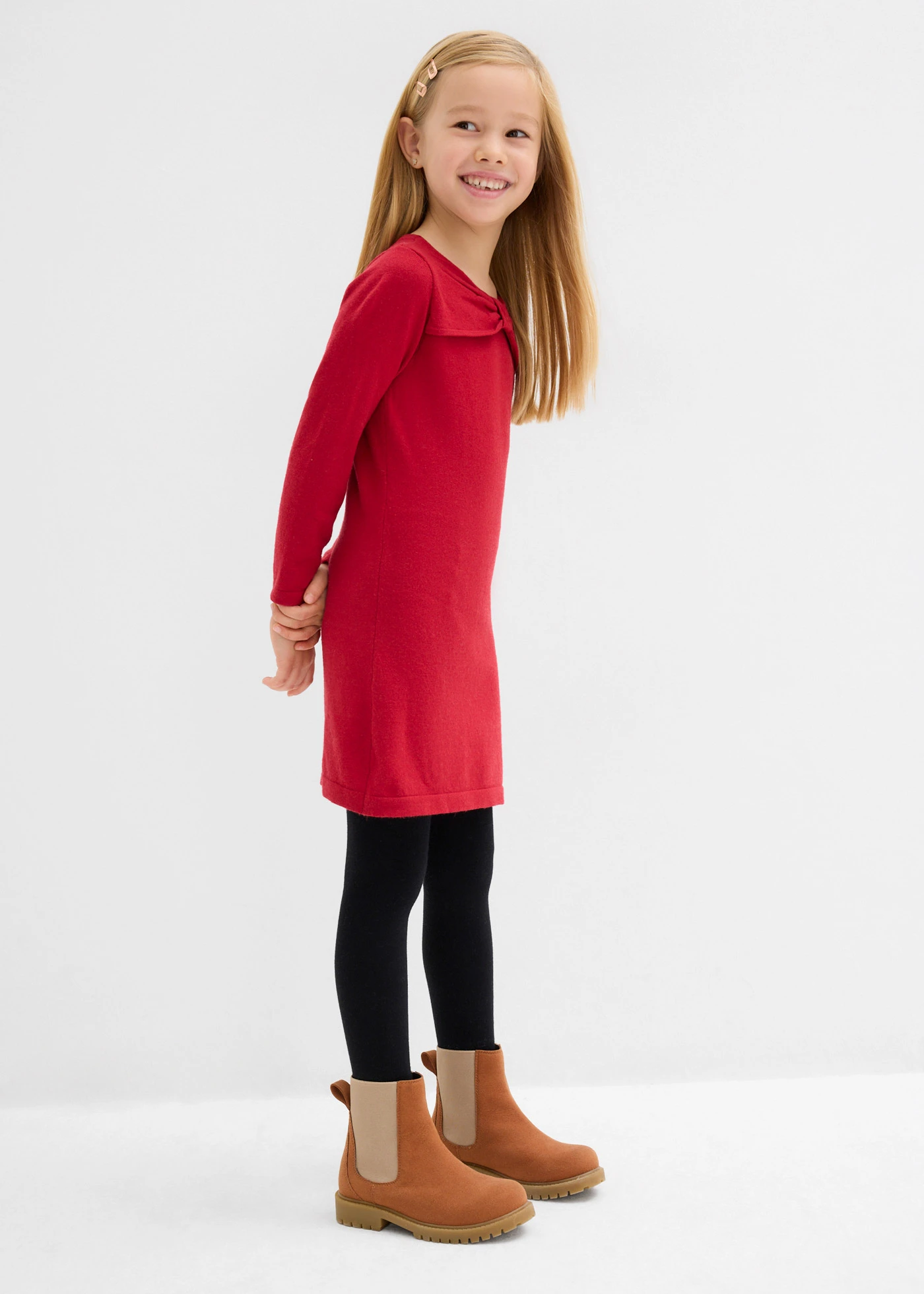 Robe pull douce en viscose majoritaire • rouge piment • Boutique bonprix