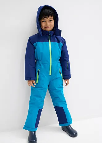Combinaison de ski à doublure chaude, capuche amovible et détails réfléchissants • turquoise atlantique-bleu nuit • Boutique bonprix