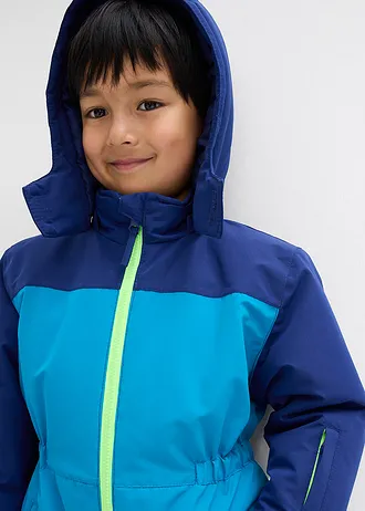 Combinaison de ski à doublure chaude, capuche amovible et détails réfléchissants • turquoise atlantique-bleu nuit • Boutique bonprix