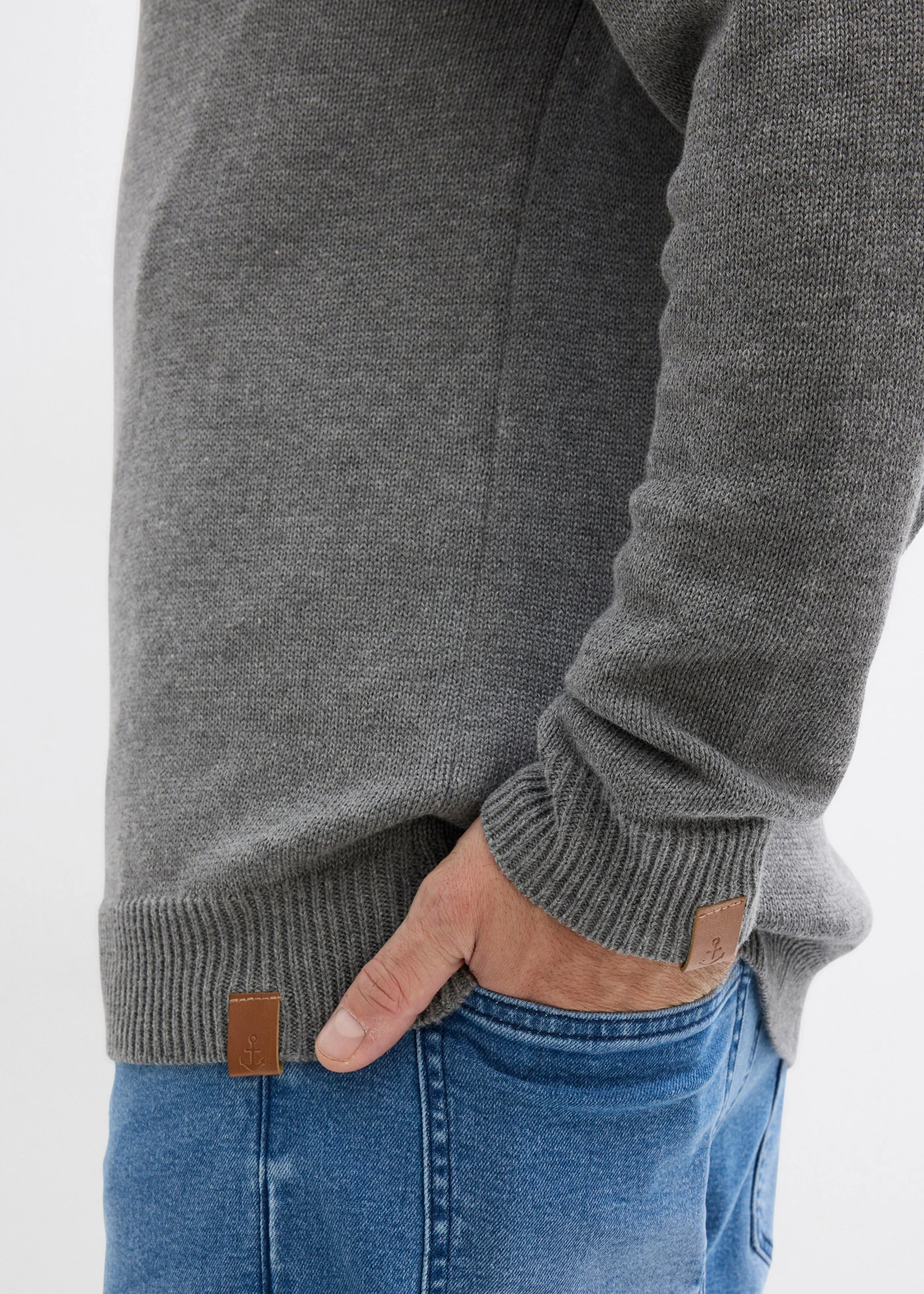 Fijne trui met katoen • grijs gemêleerd • bonprix online shop