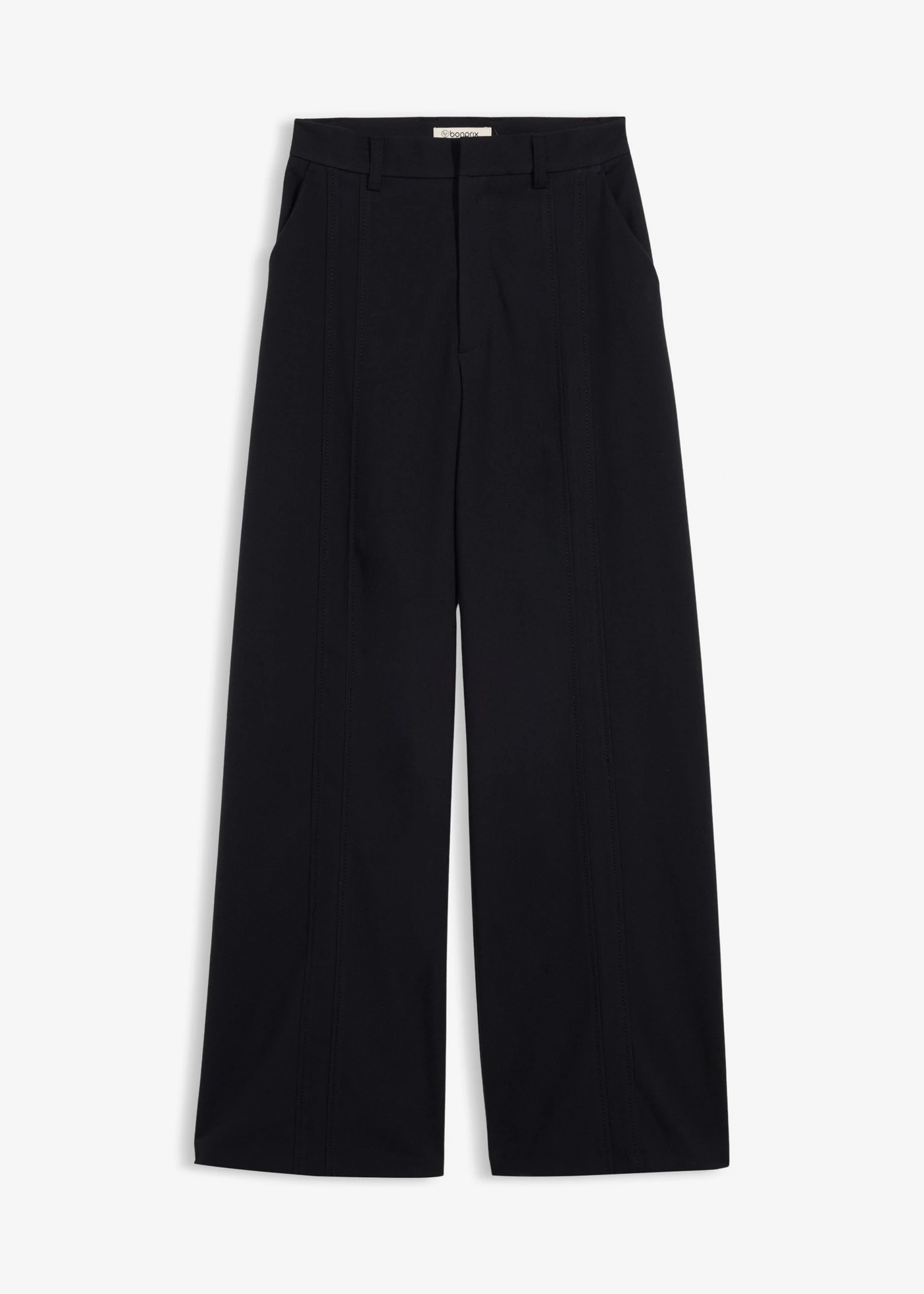 Pantaloni Marlene cu talie înaltă, din mix cu viscoză • negru • magazin bonprix