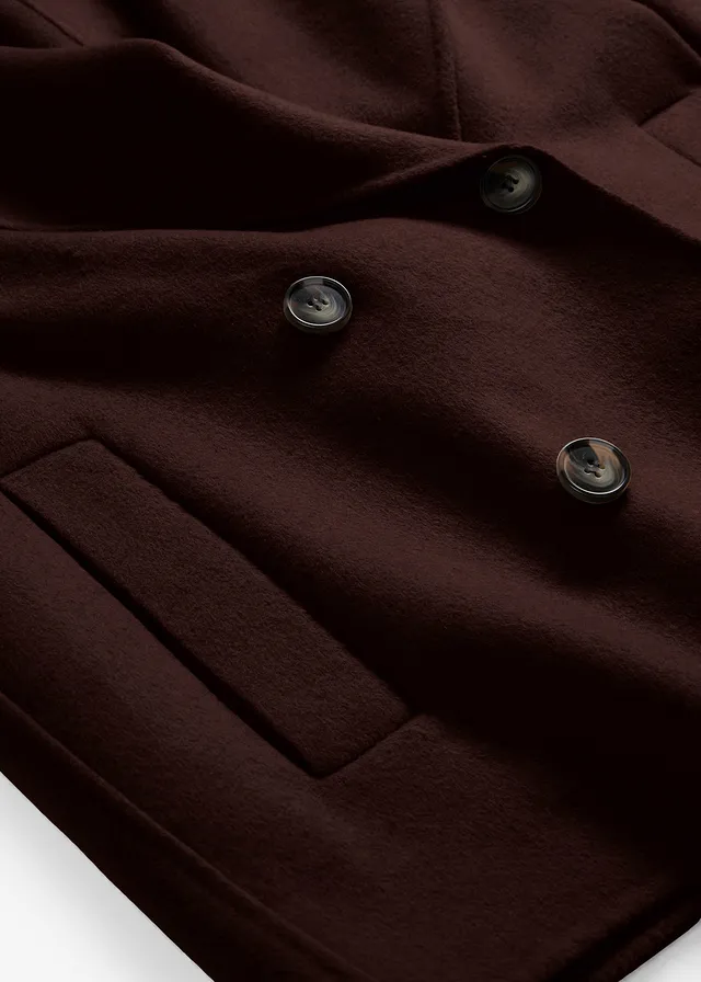 Geacă oversize din material moale cu lână • maro închis • magazin bonprix