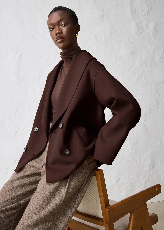 Oversized jas in een zachte wolmix • donkerbruin • product-page.page-title-suffix