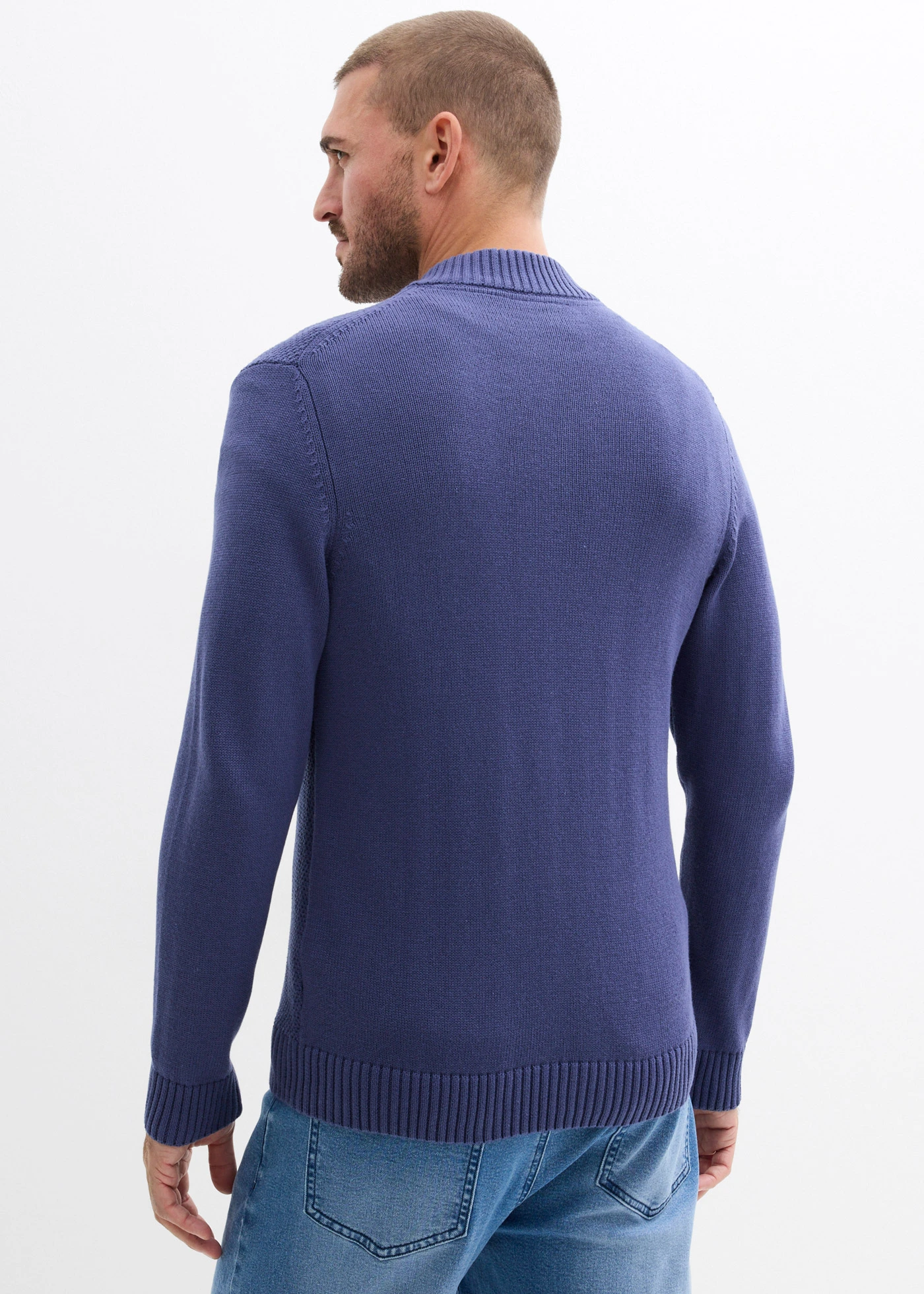 Gilet en fine maille 100% coton • indigo • Boutique bonprix