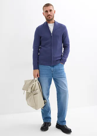 Gilet en fine maille 100% coton • indigo • Boutique bonprix