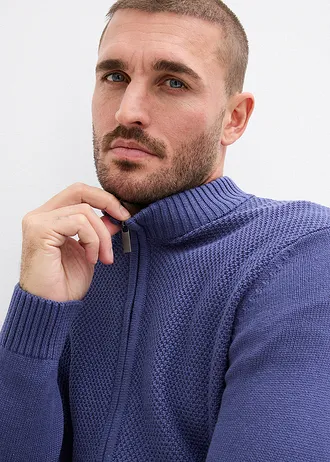 Fijn gebreid vest van puur katoen • indigo • bonprix online shop