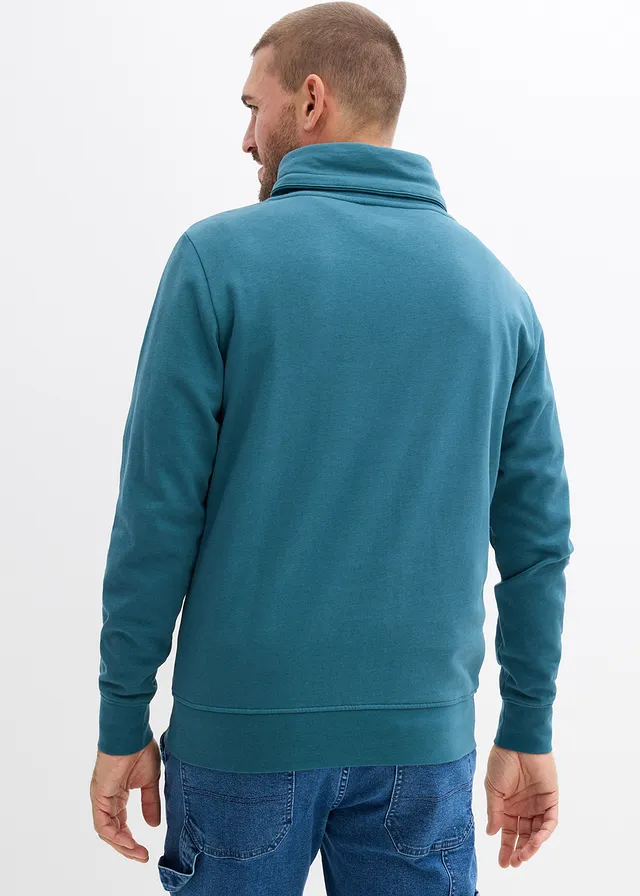 Sweater met sjaalkraag, Kleur: pepergroen