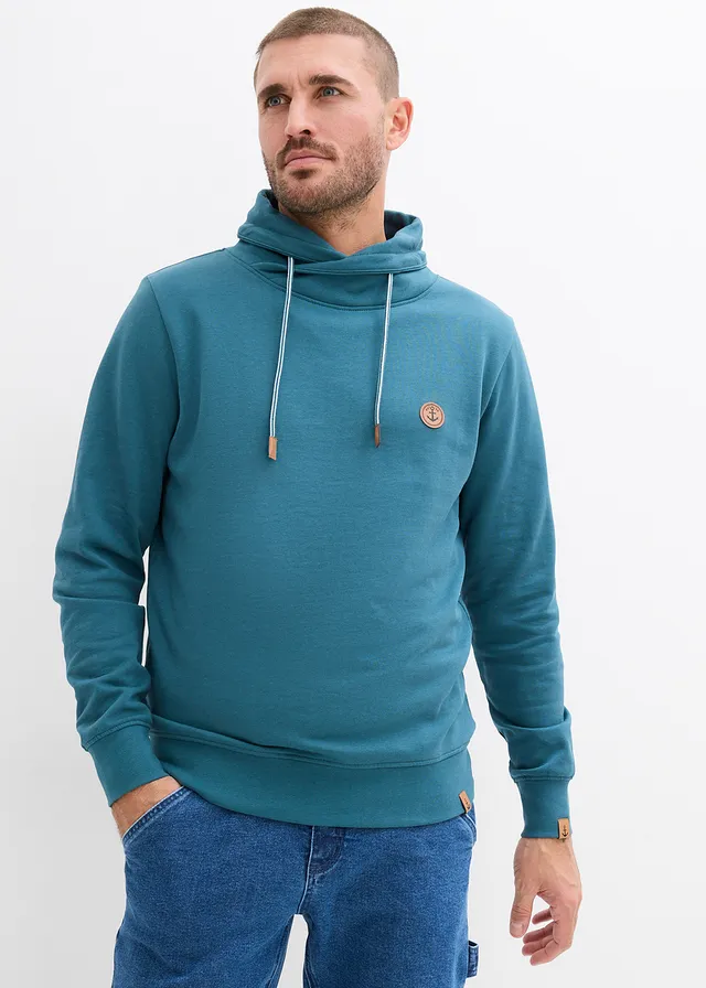 Sweater met sjaalkraag, Kleur: pepergroen