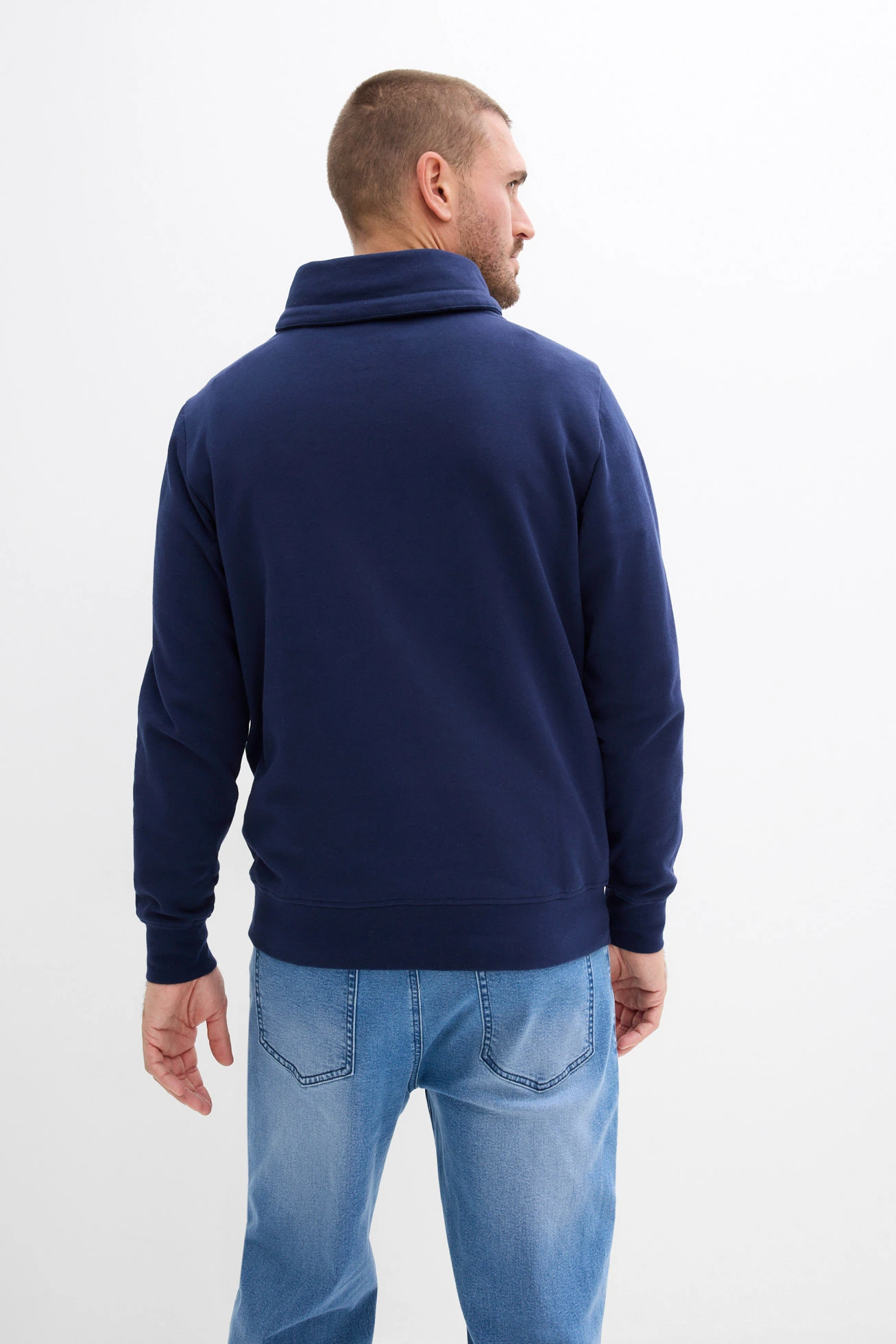 Sweat à col châle • bleu foncé • Boutique bonprix