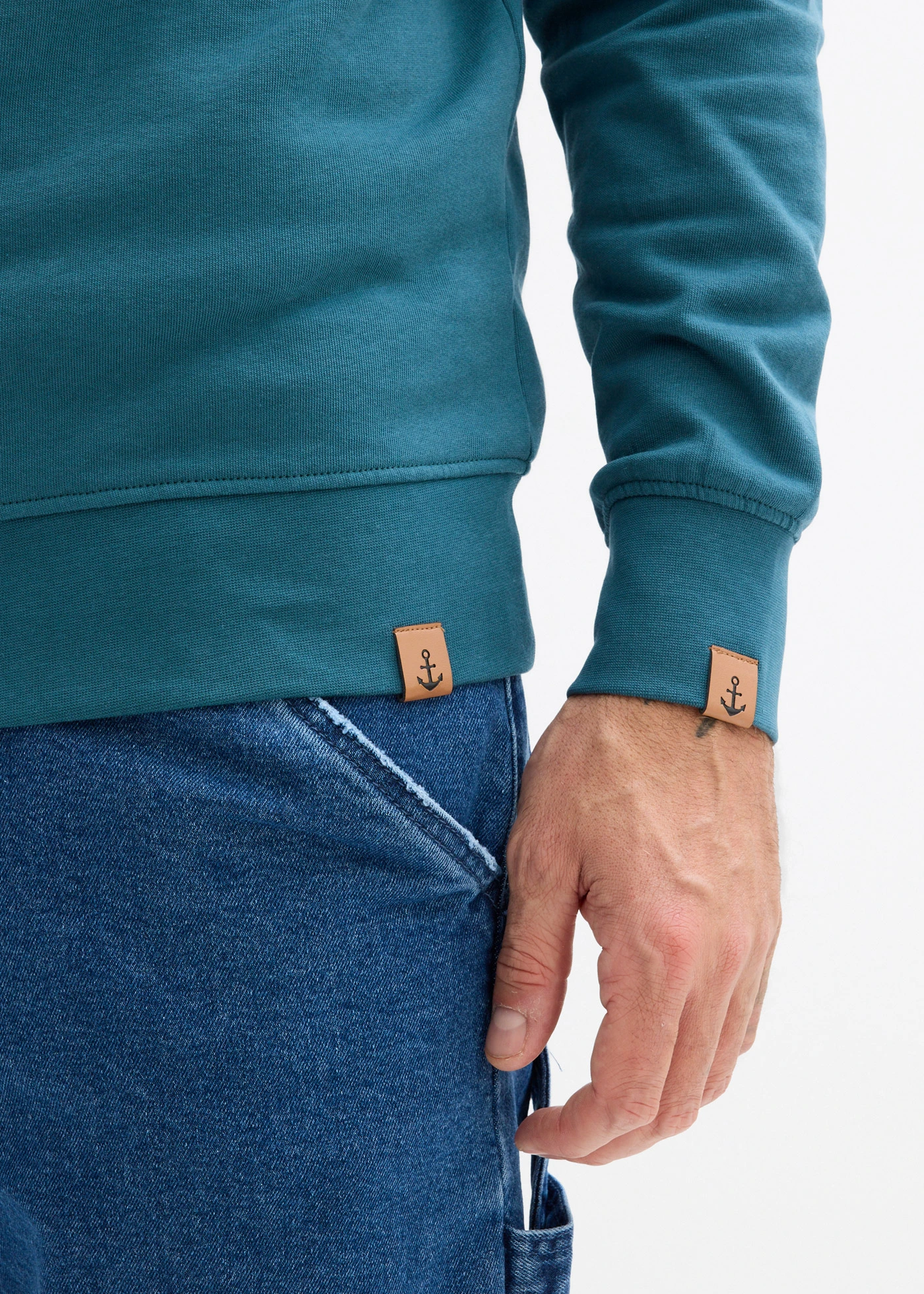 Sweat à col châle • vert poivre • Boutique bonprix