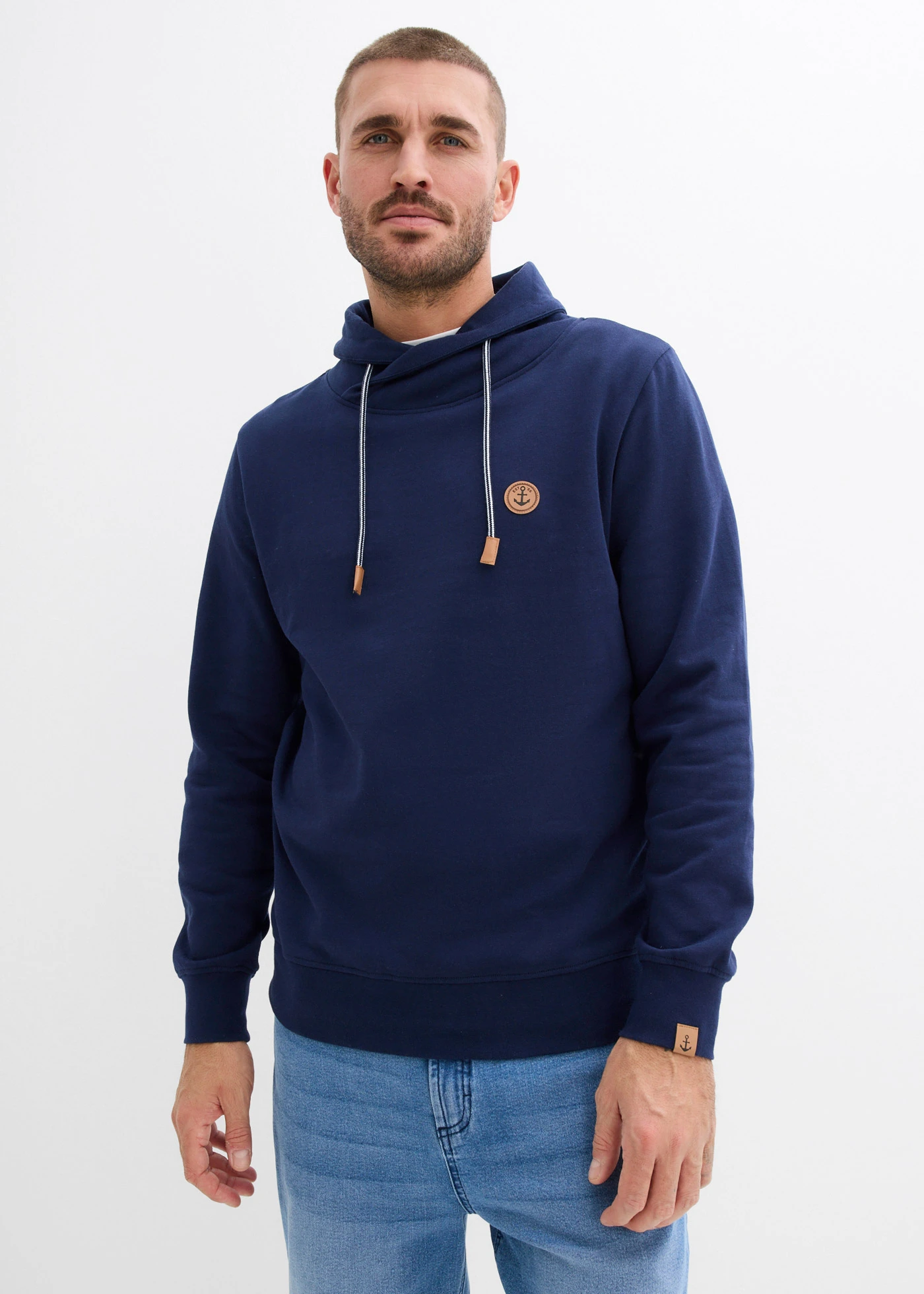 Sweat à col châle • bleu foncé • Boutique bonprix