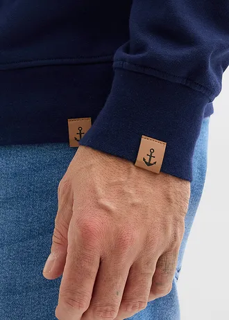 Sweat à col châle • bleu foncé • Boutique bonprix