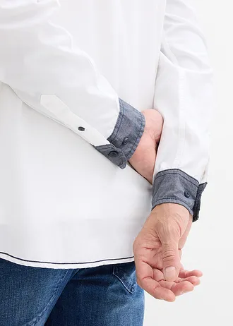 Chemise manches longues 100% coton • blanc • Boutique bonprix