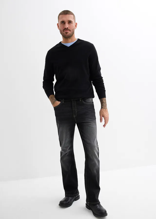 Jean classique à taille élastiquée, bootcut • noir denim • product-page.page-title-suffix