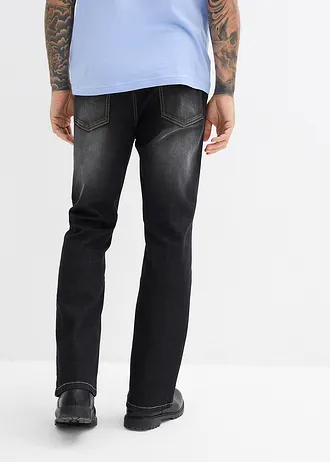 Dżinsy classic fit, z wygodnym pasem, bootcut • czarny denim • sklep bonprix