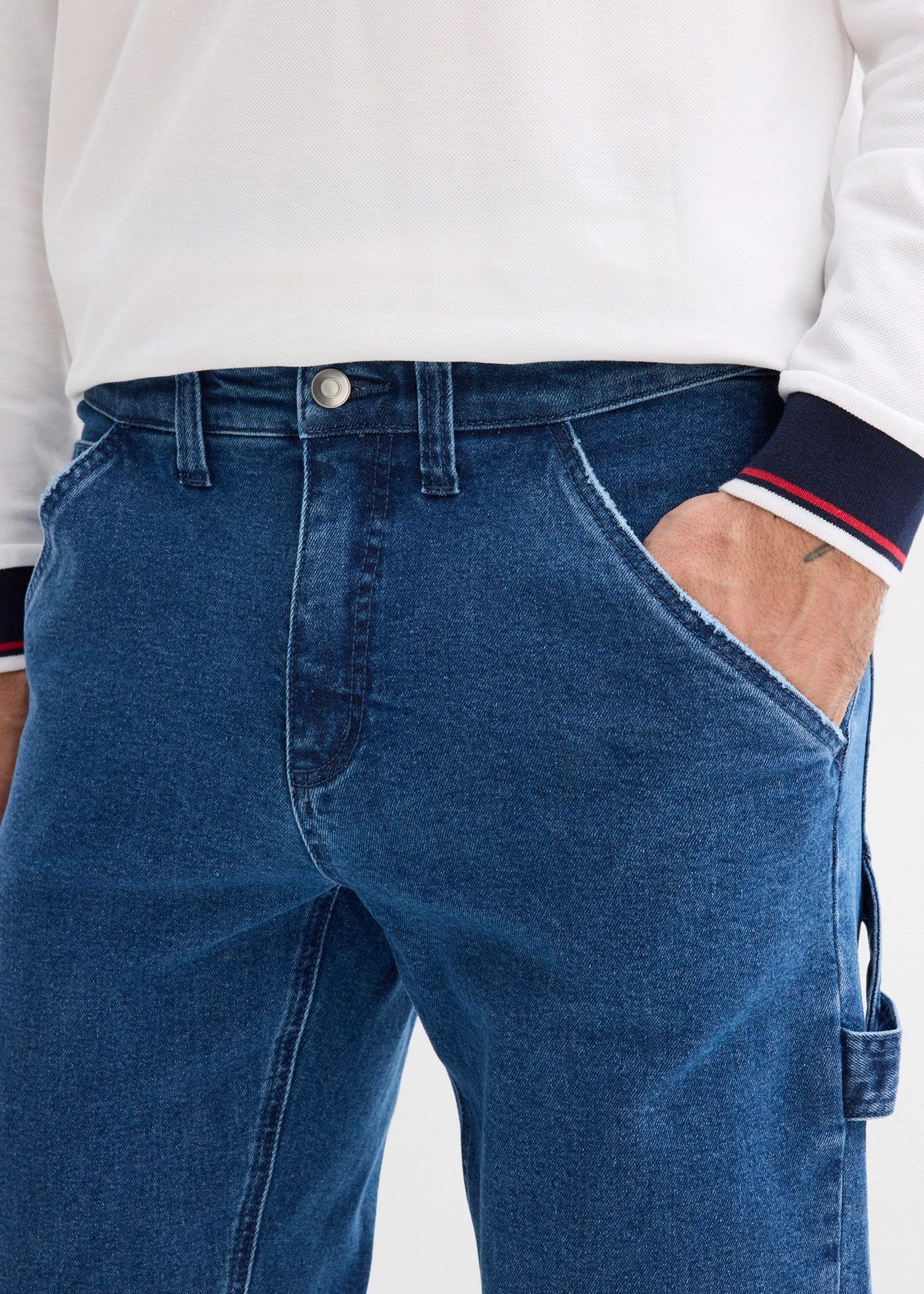 Relaxed-Fit džínsy, Carpenter, s komfortným pásom, rovné • modrá denim used • obchod bonprix