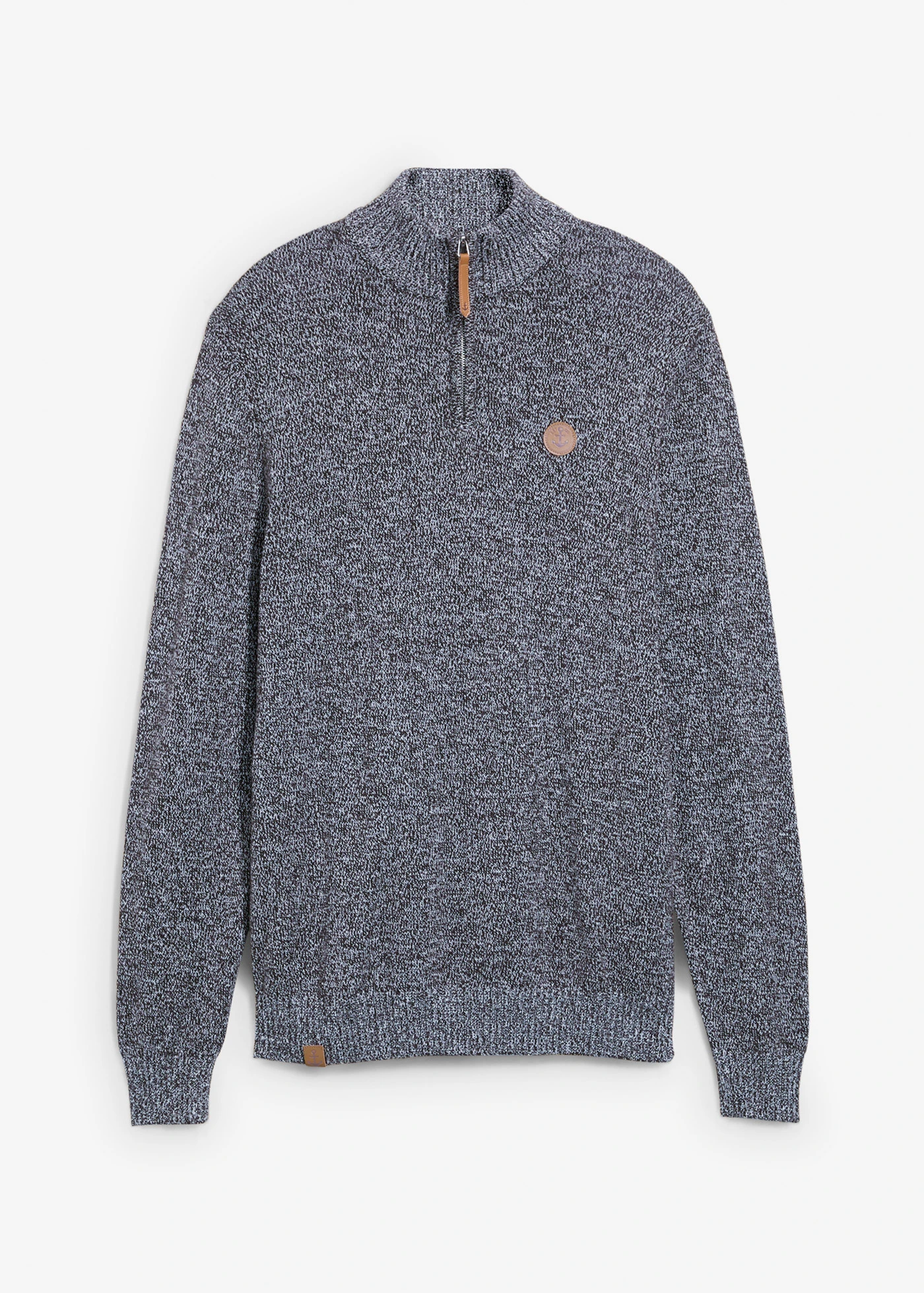 Pull camionneur 100% coton • bleu foncé chiné • Boutique bonprix