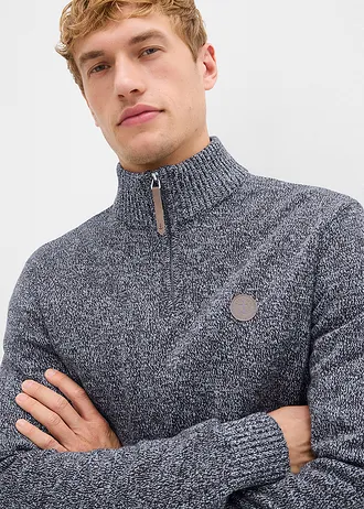 Pull camionneur 100% coton • bleu foncé chiné • Boutique bonprix