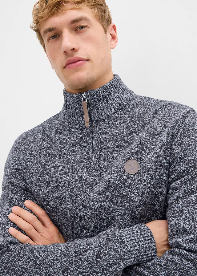 Pull camionneur 100% coton • bleu foncé chiné • product-page.page-title-suffix