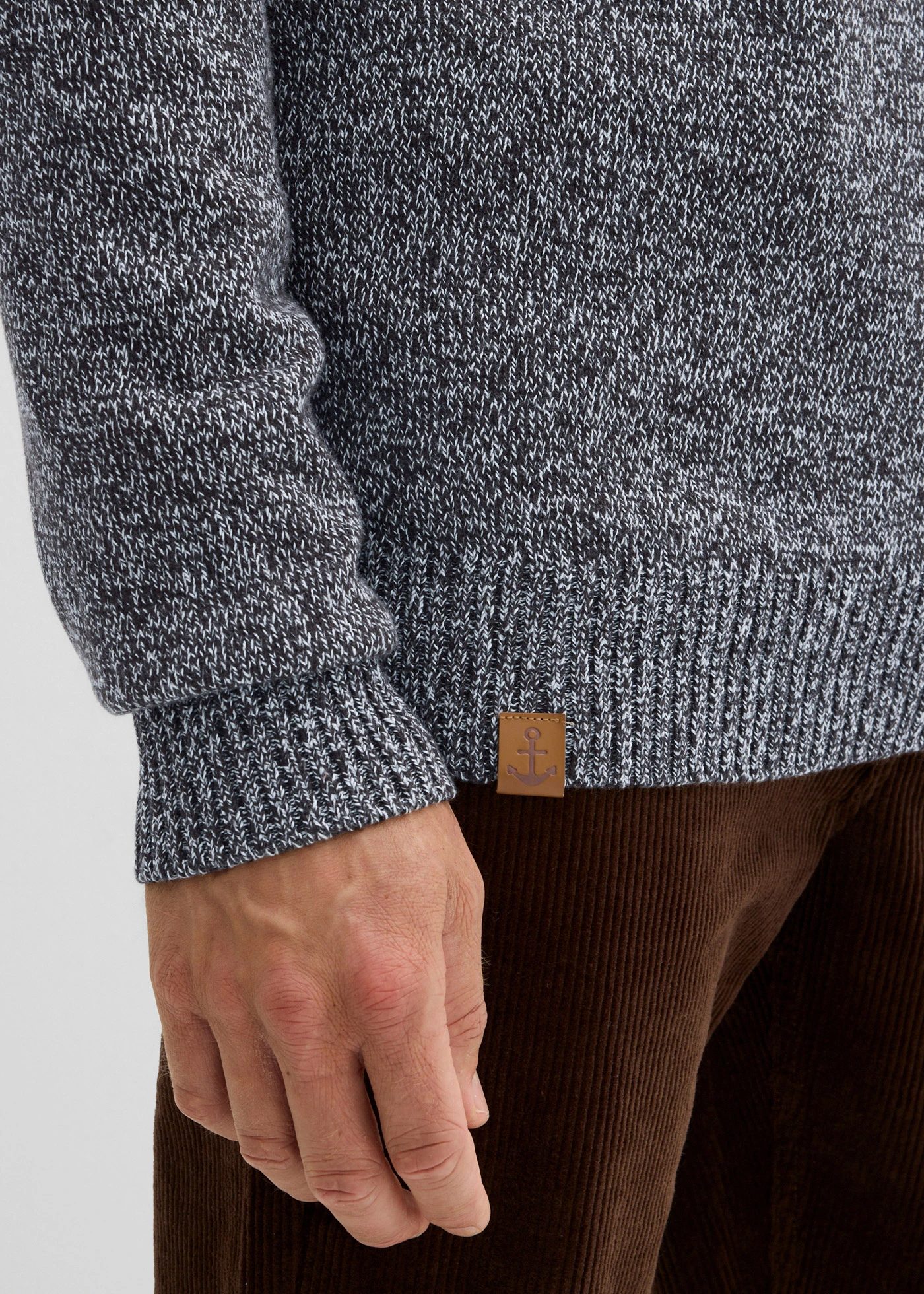 Pull camionneur 100% coton • bleu foncé chiné • Boutique bonprix