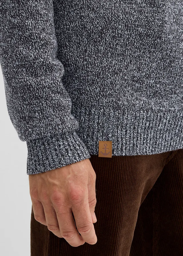 Pull camionneur 100% coton • bleu foncé chiné • product-page.page-title-suffix