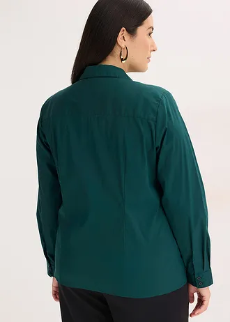 Stretch blouse, Kleur: diepgroen