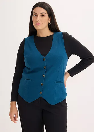 Gilet sans manches en maille, Couleur: pétrole