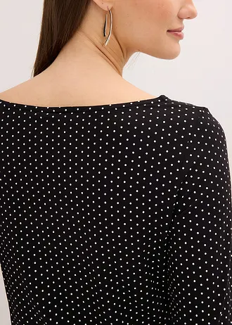 Shirt in een zachte viscosemix • zwart met wolwit • bonprix online shop