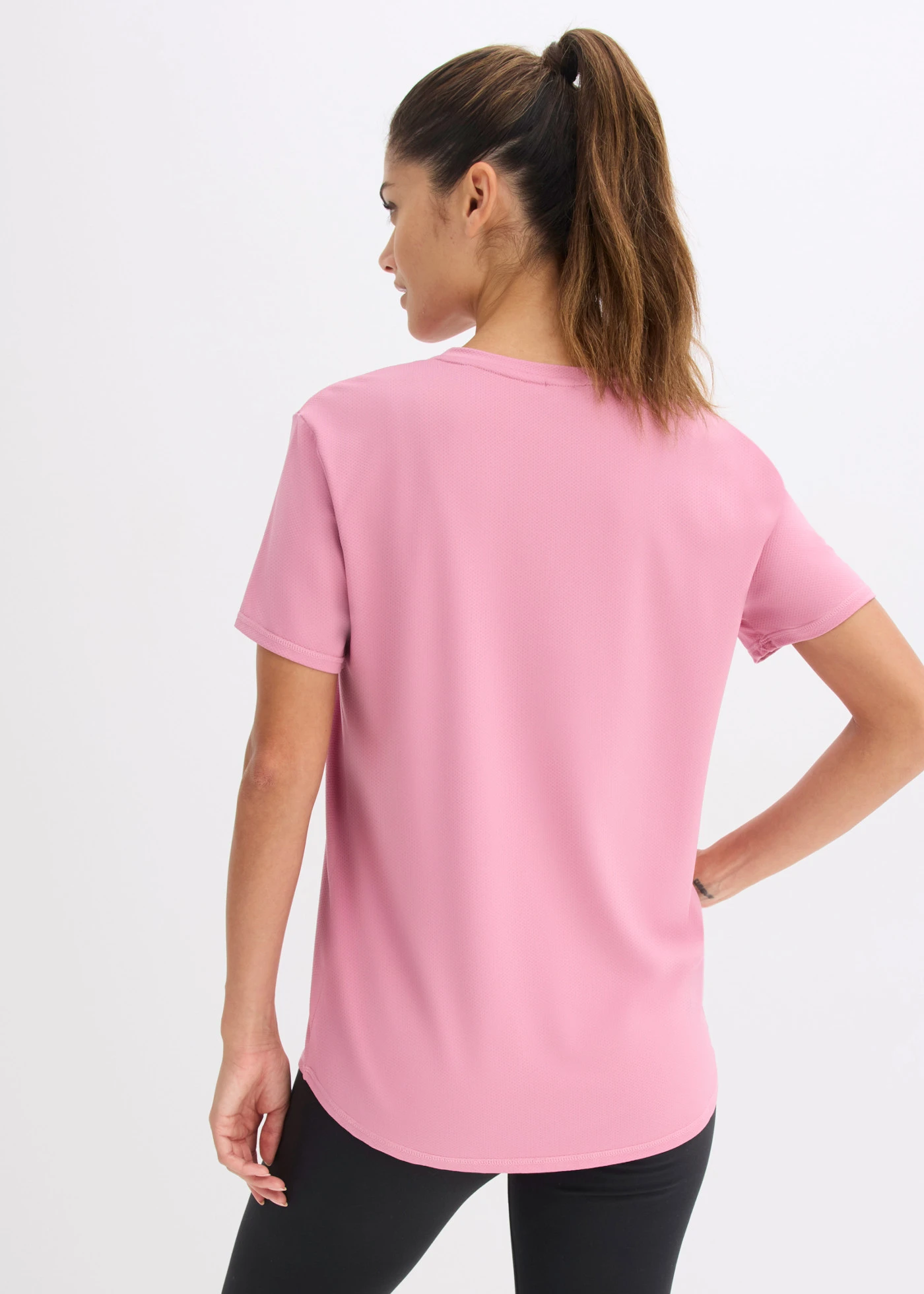 Sportowy T-shirt oversize o fakturze strukturalnej • róż malwowy • sklep bonprix