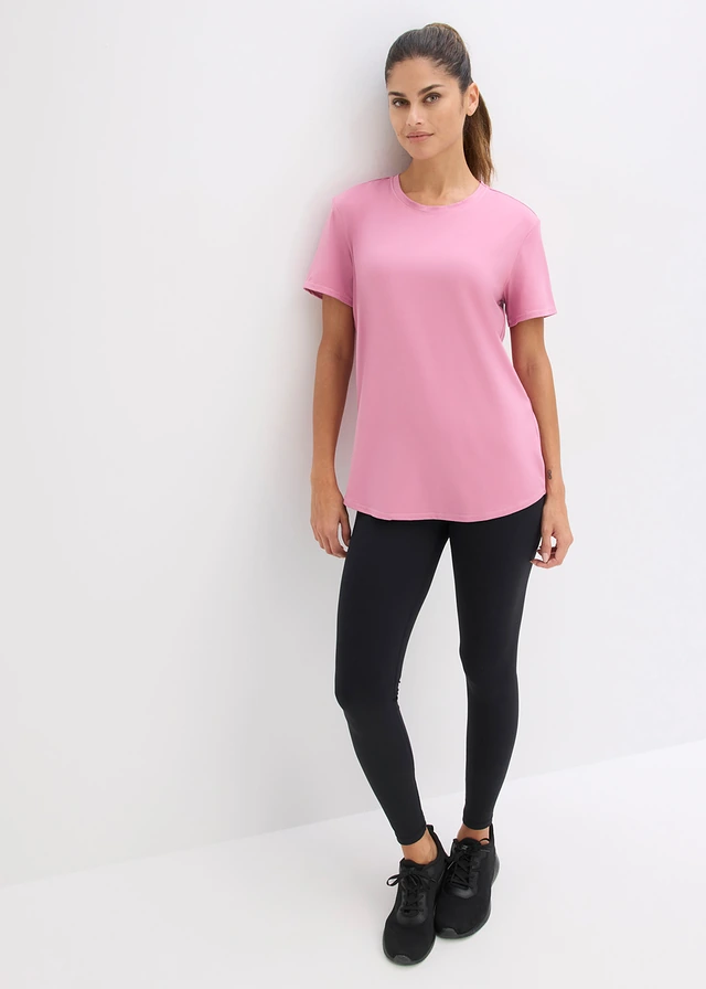 T-shirt de sport large et texturé, Couleur: mauve