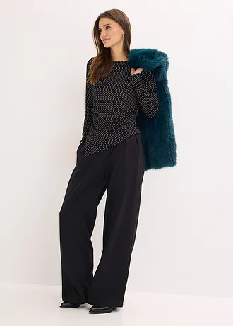 Shirt in een zachte viscosemix • zwart met wolwit • bonprix online shop