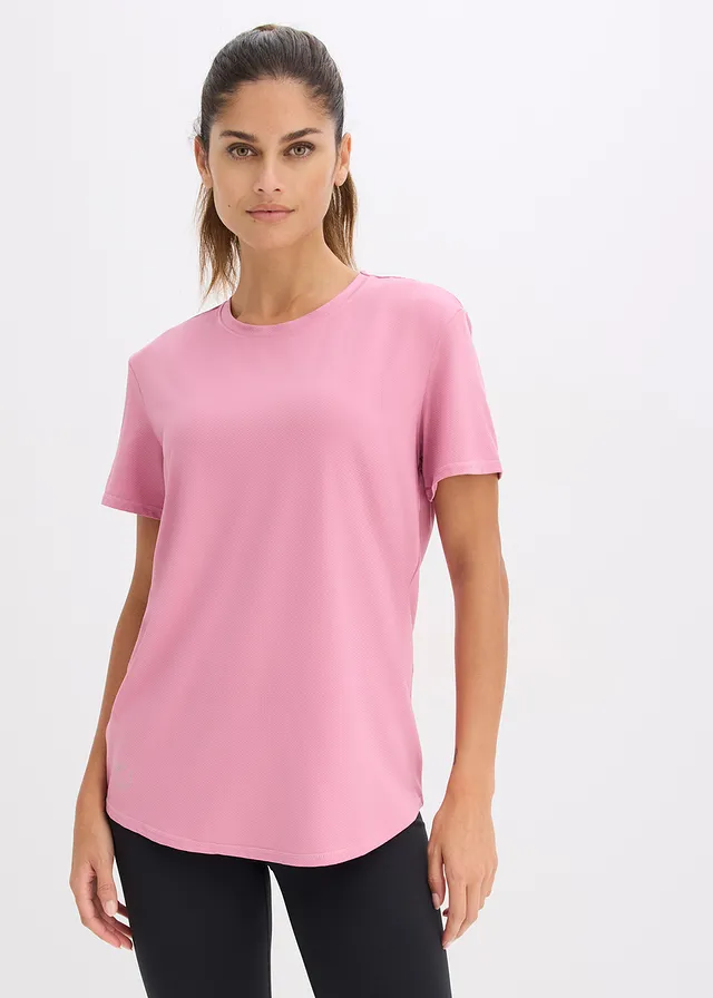 T-shirt de sport large et texturé, Couleur: mauve