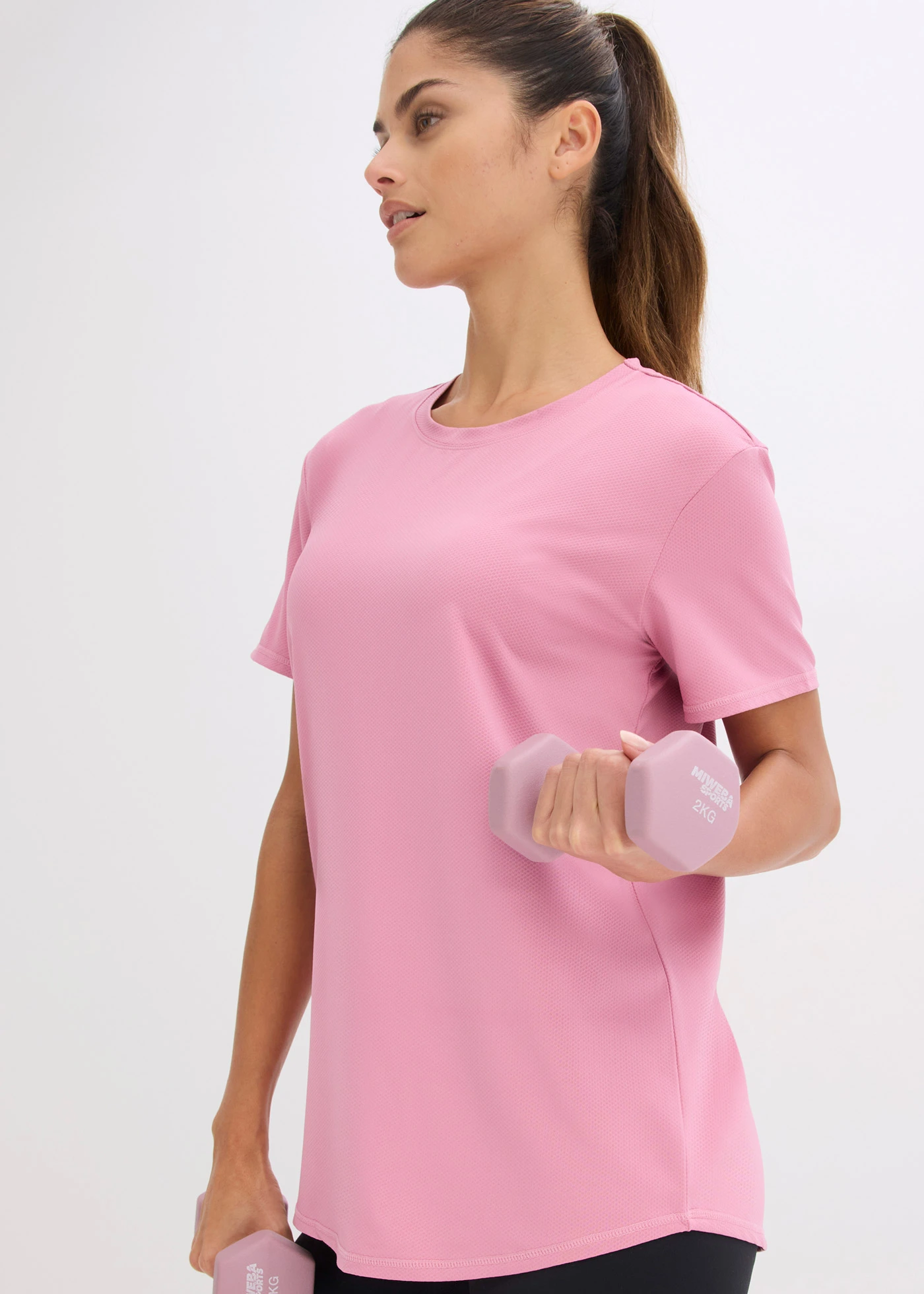 T-shirt de sport oversize et texturé • mauve • Boutique bonprix