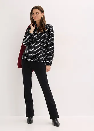 Bluză oversize • negru punctat • magazin bonprix