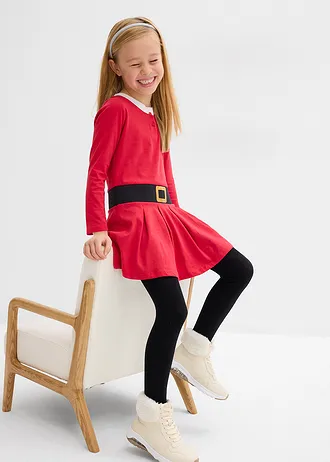 Robe de Noël fille en jersey • rouge • Boutique bonprix