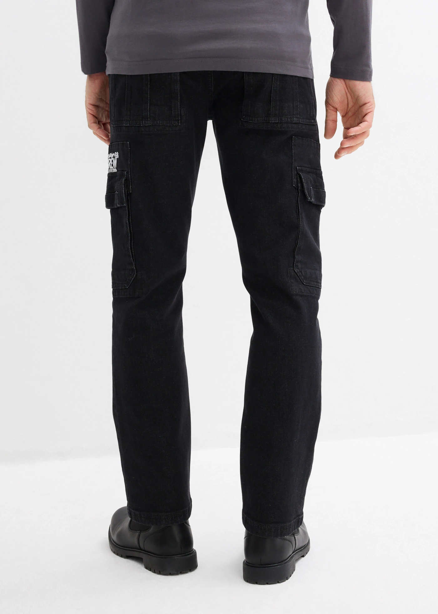 Relaxed fit stretch jeans met comfortband, straight • zwart denim • bonprix online shop