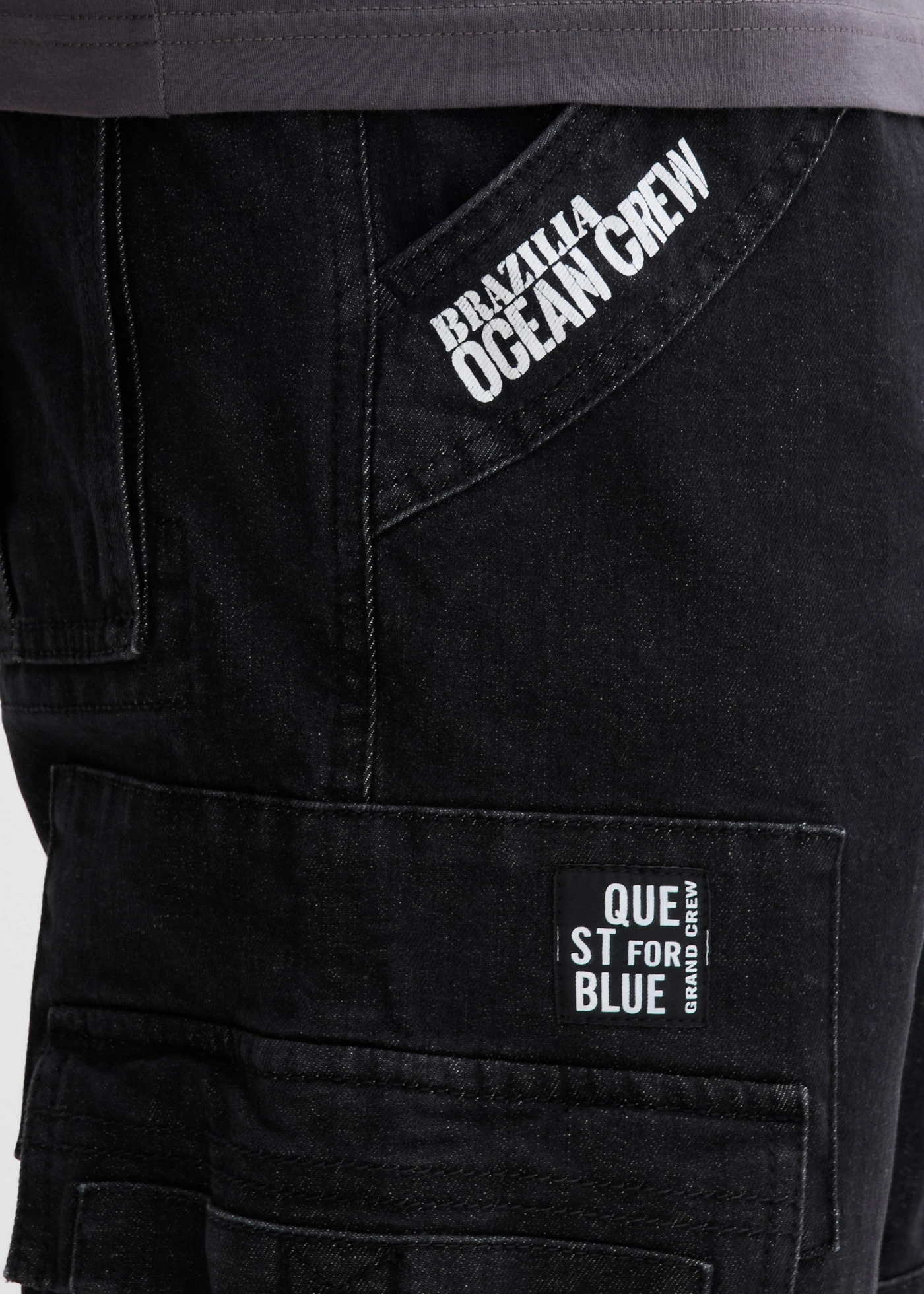 Strečové cargo džíny Relaxed Fit s pohodlným pasem, Straight • černý denim • bonprix obchod