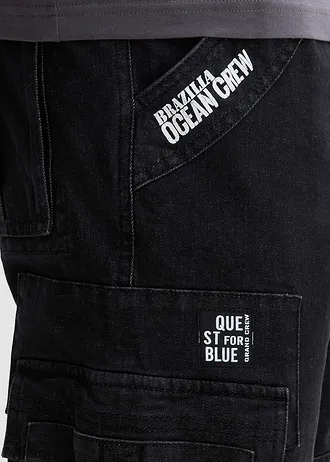 Dżinsy ze stretchem, relaxed fit, z wygodnym pasem, straight • czarny denim • sklep bonprix