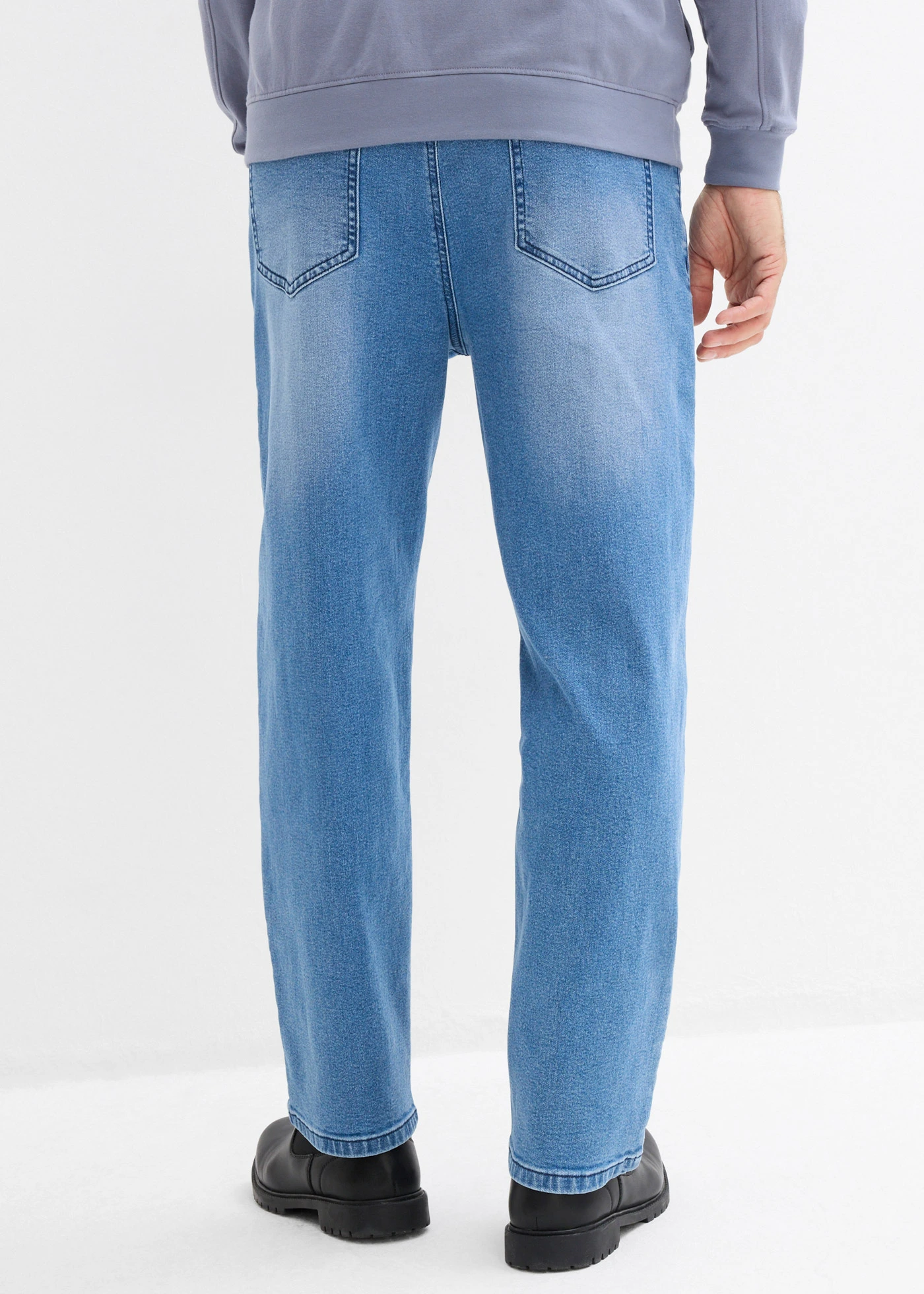 Strečové džíny Loose Fit, Straight • středně modrý denim • bonprix obchod