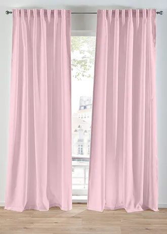 Lot de 2 voilages en polyester recyclé • rose clair • Boutique bonprix